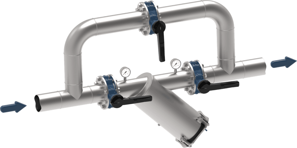 Litefil Y horizontal filter installation diagram