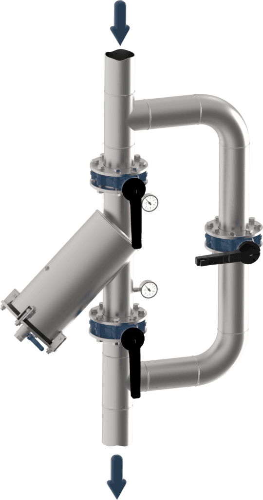 Litefil Y vertical filter installation schematic