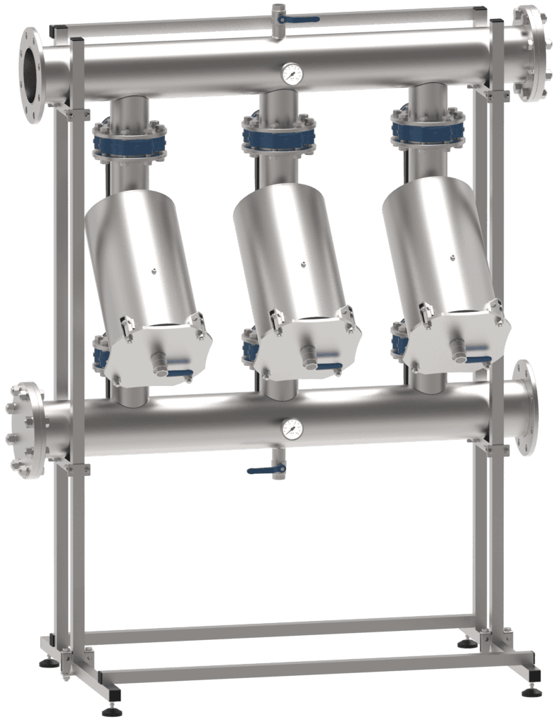 Skid 3 Litefil Y filter with integrated frame structure