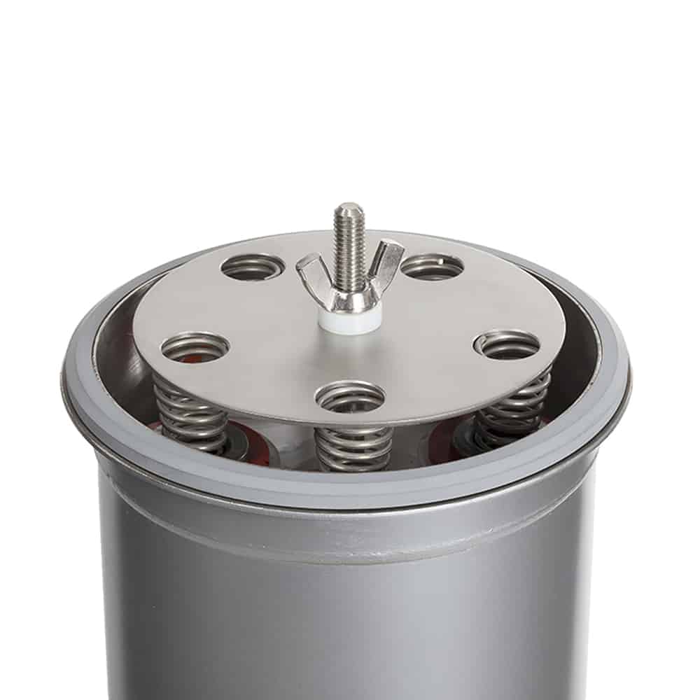 Top view filter component with precise engineering details